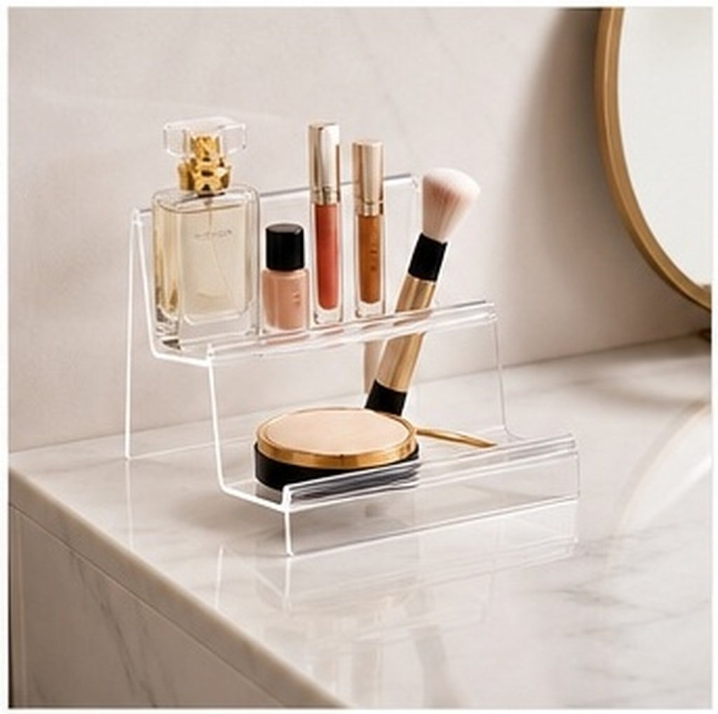 Clear Acrylic Book Stand Holder - Akrylowy stojak na portfele, przezroczysty, wielopoziomowy,