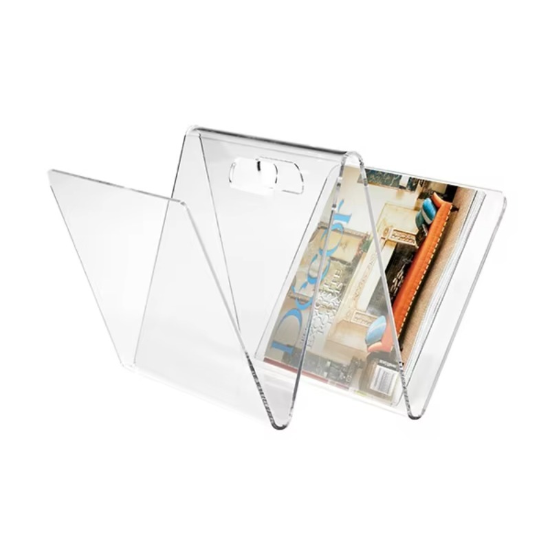 Clear Acrylic Book Stand Holder - Prosty Design Elegancki Stojak na Książki