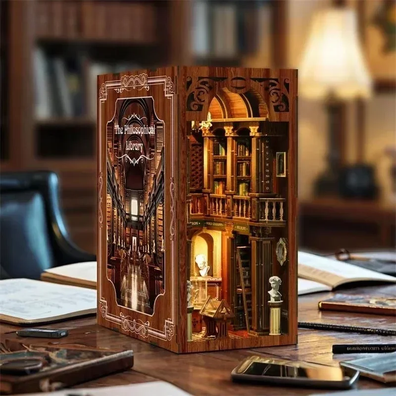 Filozoficzna biblioteczka, dek – Diy Wooden Book Nook Kit Shelf Insert recenzja i cena